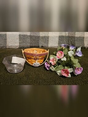 Longaberger Collectors Club Miniature Morning Glory Basket, Pro, Tie-on Flowers
